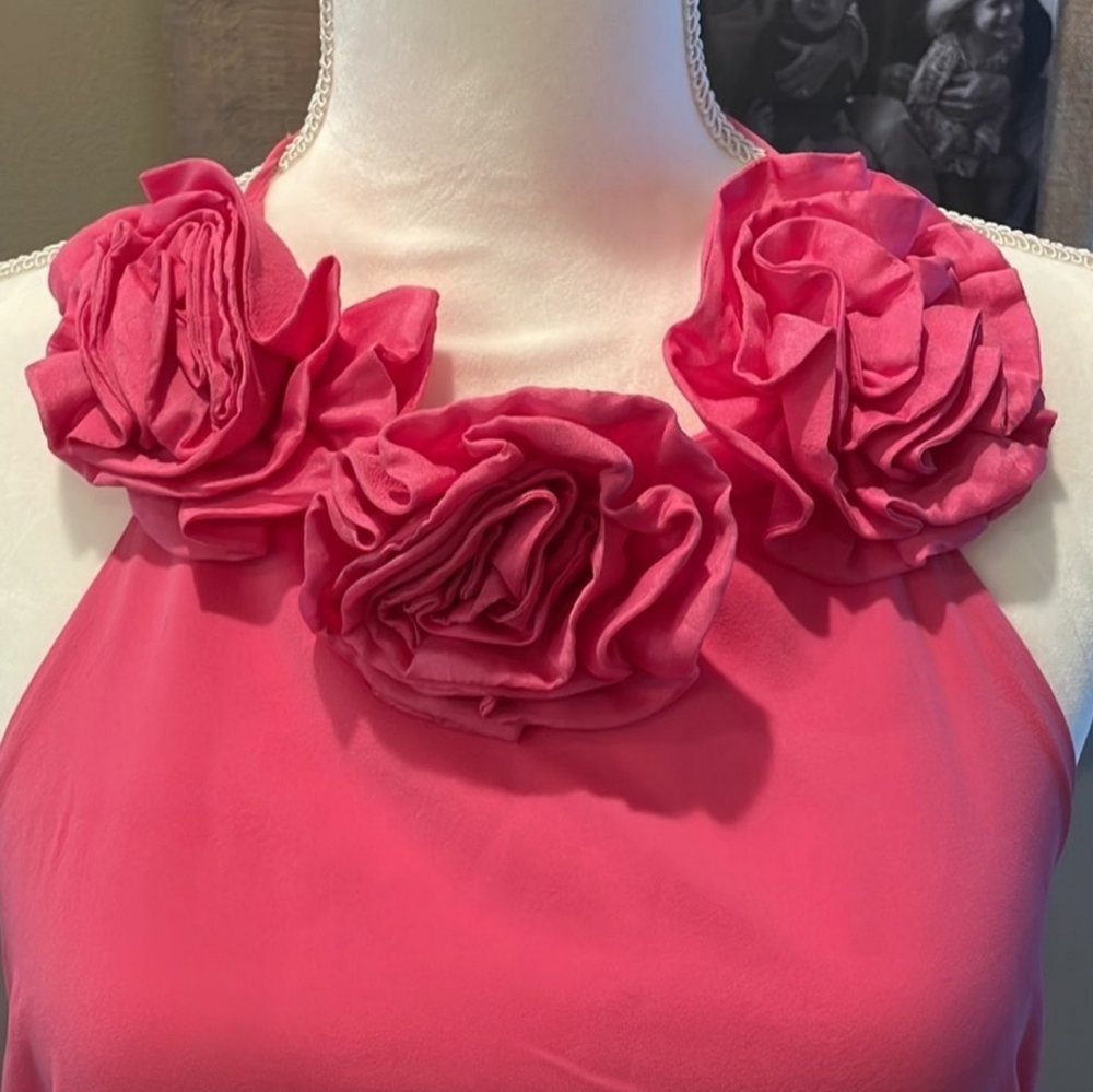 Alice + Olivia Silk Floral Halter Mini Dress - Picture 3 of 7